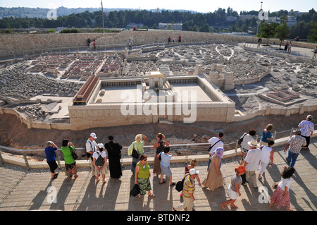 Israël, Jérusalem, Musée d'Israël. Modèle de Jérusalem à la fin de l'époque du second temple 66CE échelle de 1:50. Banque D'Images