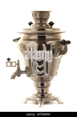 Théière samovar isolated on white Banque D'Images