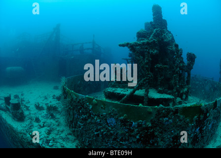 L'épave de l'USS Spiegel Grove côte au large de Key Largo, Florida, USA Banque D'Images