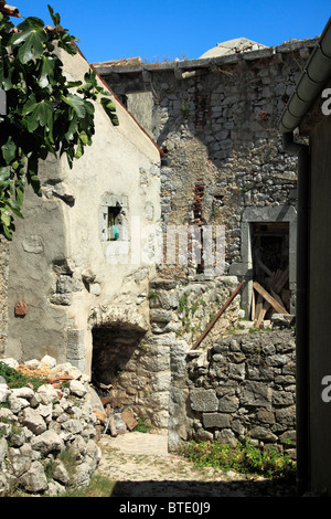 Lubenice, village sur l'île de Cres, Croatie Banque D'Images