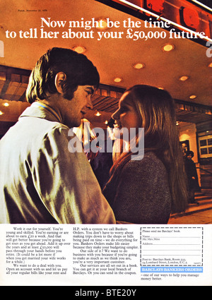 Publicité pour Barclays Bank dans un magazine du 1er décembre 1970 Banque D'Images