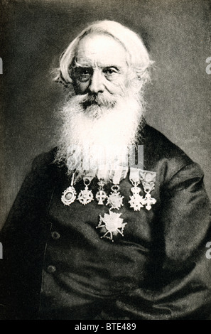 Samuel Morse, l'inventeur de l'en code Morse, un portrait photographique par Brady avec ses nombreuses médailles et décorations Banque D'Images