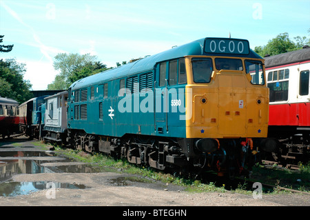 Pinceau préservé la classe 31 loco diesel No 5580, North Norfolk Norfolk, Sheringham, fer, England, UK Banque D'Images