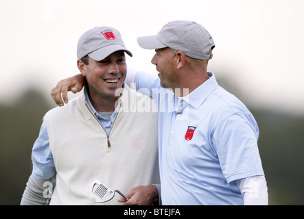 MATT KUCHAR & STEWART CINK 2010 RYDER CUP R CELTIC MANOR Celtic Manor Resort VILLE DE NEWPORT au Pays de Galles le 01 octobre 2010 Banque D'Images