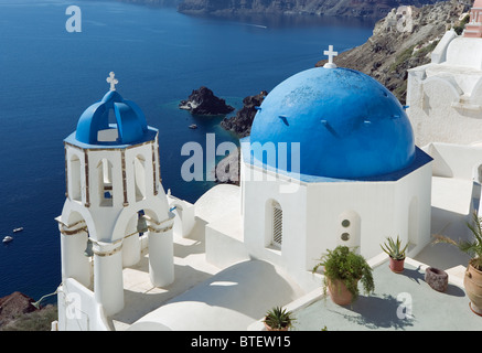 Oia (Ia), l'île de Santorin, Grèce Banque D'Images