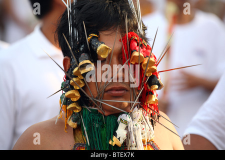 Participant au festival végétarien de Phuket, Thaïlande Banque D'Images