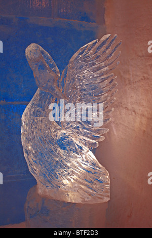 Sculpture de Glace à l'Hôtel de Glace (Sorrisniva Igloo Hotel), Alta, Norvège Banque D'Images