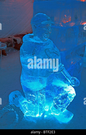 Sculpture de Glace à l'Hôtel de Glace (Sorrisniva Igloo Hotel), Alta, Norvège Banque D'Images