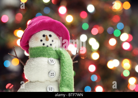 Bonhomme de neige fête Noël avec fond clair Banque D'Images