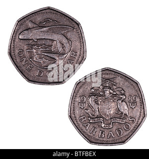 Un dollar coin Barbade Banque D'Images