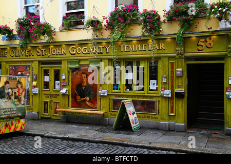 La vue sur la rue du Half-penny Bridge Temple Bar Banque D'Images