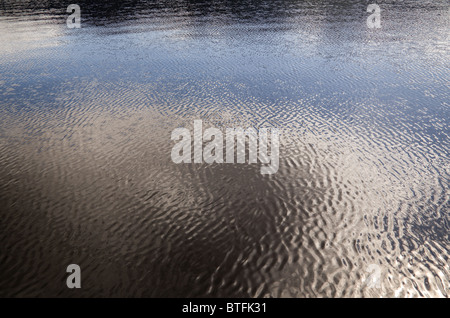 Ondulation sur l'eau de lac causée par le vent Banque D'Images