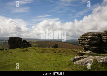 Vue de l'Hookney Tor sur le Dartmoor Banque D'Images