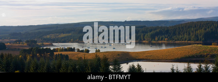 Kielder Water en fin d'après-midi, soleil d'automne, Northumberland Tyne Valley du Nord Banque D'Images