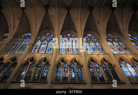 France, Paris, église Église St-Séverin, de l'intérieur, Banque D'Images