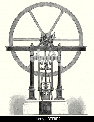 Machine à vapeur sans condenseur, avec un cylindre vertical Banque D'Images