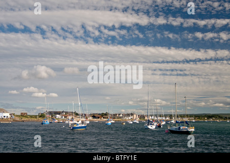 Findhorn Bay sur le Moray Firth, région de Grampian, en Écosse. 6940 SCO Banque D'Images