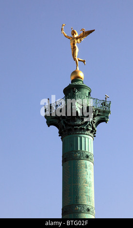 France, Paris, Place de la Bastille, Colonne de Juillet, Banque D'Images