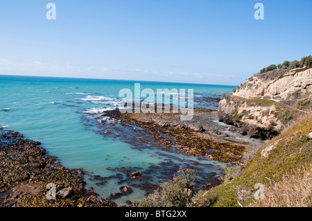 Oamaru, Bushy Beach Scenic Reserve,Cape Wanbrow,l'architecture victorienne,East Coast, South Island, New Zealand Banque D'Images