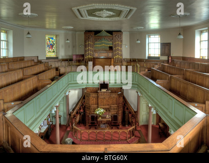 L'intérieur de l'Église Méthodiste de Calderdale, Heptonstall, West Yorkshire, England UK Banque D'Images