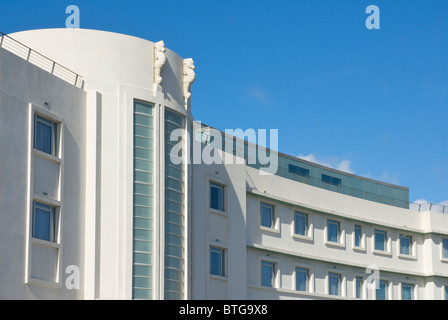 Façade de l'hôtel Midland art déco, Morecambe, Lancashire, England UK Banque D'Images