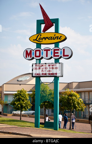 Inscrivez-vous à l'extérieur du Droit Civil National Museum de Memphis, Tennessee, Lorraine Motel où Martin Luther King a été assassiné Banque D'Images