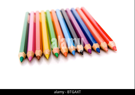 Crayons de couleur de la ligne Banque D'Images