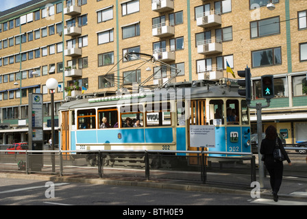 Un arrêt de tramway sur Sodravagen à Göteborg en Suède Banque D'Images