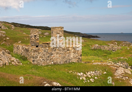 La preuve d'un byegone derlict âge une île abandonnée et Barra Croft House. Hébrides, en Écosse. 6590 SCO Banque D'Images