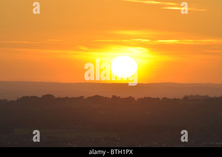 Coucher de soleil sur Coquelles Banque D'Images