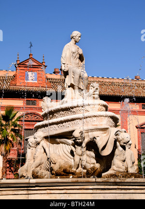 Séville espagne andalousie fontaine Puerta de Jerez Banque D'Images