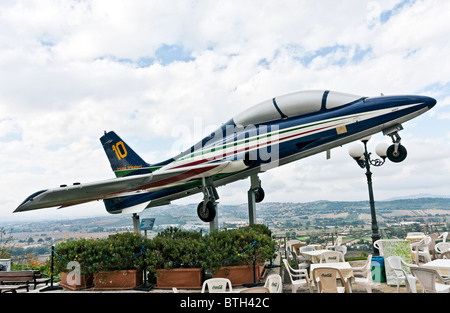Aermacchi MB-339PAN, Frecce Tricolori, Arcobatic l'équipe italienne de l'aviation, à Loreto, Ancône, Marches, Italie Banque D'Images