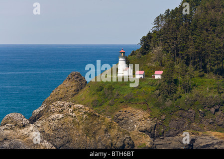 Phare Heceta Head sur la côte de l'océan Pacifique de l'Oregon Banque D'Images