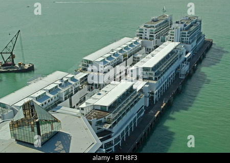 Voir des Princes Wharf et Hilton Hotel, Auckland, Nouvelle-Zélande Banque D'Images