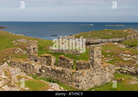 La preuve d'un byegone derlict âge une île abandonnée et Barra Croft House. Hébrides, en Écosse. 6589 SCO Banque D'Images