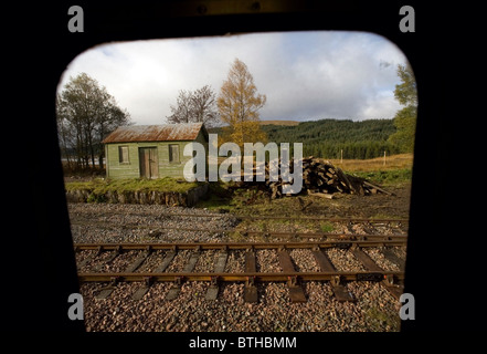 West Highland Line, vote top voyage dans le monde de fer (Wanderlust Lauréat 2010).L'Ecosse Rannoch Moor Station dans les Dramat Banque D'Images