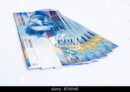 Billets de 100 francs suisses Banque D'Images