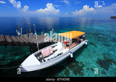 Une vue de l'Kapalai Resort de Semporna Sabah, Malaisie Banque D'Images