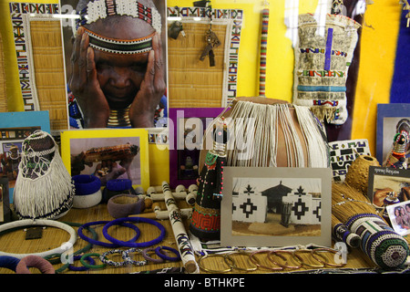 Le Musée des objets en ndebele, Botshabelo Historical Village, Afrique du Sud. Banque D'Images