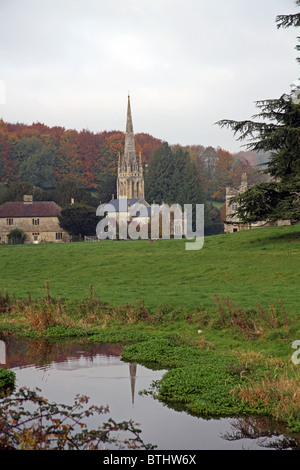 Teffont Evias - Église et manoir, Wiltshire, Angleterre Banque D'Images