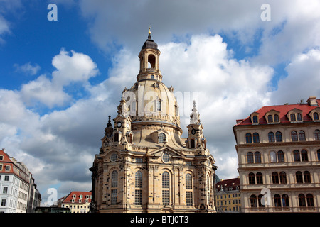 La Dresdner Frauenkirche, Dresde, Saxe, Allemagne Banque D'Images