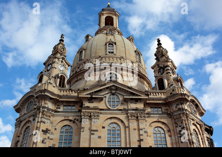 La Dresdner Frauenkirche, Dresde, Saxe, Allemagne Banque D'Images