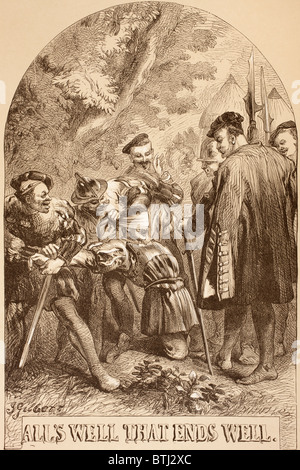 Illustration par Sir John Gilbert pour tous est bien qui finit bien de William Shakespeare. Banque D'Images