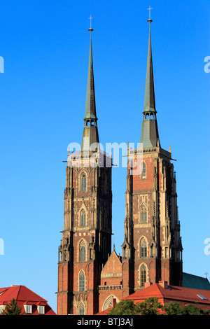 Cathédrale de Saint Jean Baptiste, Ostrow Tumski, Wroclaw, la Basse Silésie, Pologne Banque D'Images