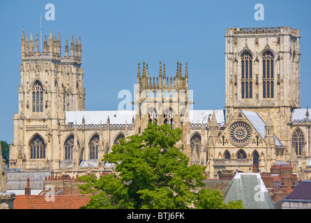 La cathédrale de York dans le nord de l'Europe, la plus grande cathédrale gothique de la ville de New York, Yorkshire, England, UK, FR, EU, Europe Banque D'Images