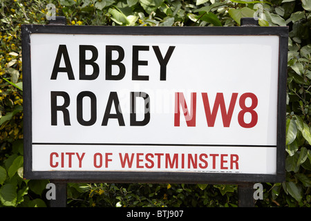 Signe d'Abbey Road, Londres, Angleterre, Royaume-Uni Banque D'Images