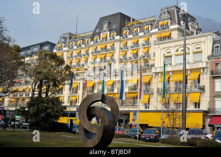 Grand Hotel Suisse Majestic Montreux Banque D'Images