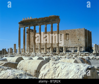 Temple de Bel, cella et les colonnades, Palmyra, Syrie Banque D'Images