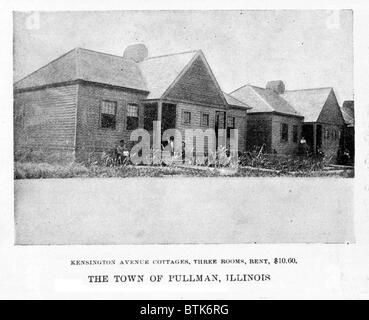 Pullman Palace Car Works. Le logement du travailleur, construit 1890. L'avenue Kensington, Pullman, Washington. 1894 Banque D'Images