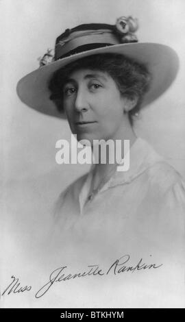 Jeannette Rankin (1880-1973), en 1916, l'année, elle est devenue la première femme américaine élu à la Chambre des représentants des États-Unis. Banque D'Images